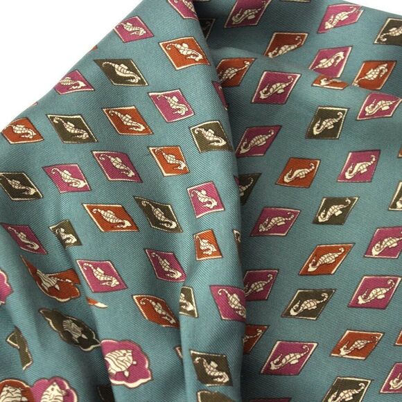 New Dusty Green Nautical Motive Men's Cravat Ascot Gift‎ Box A067 - Picture 2 of 10